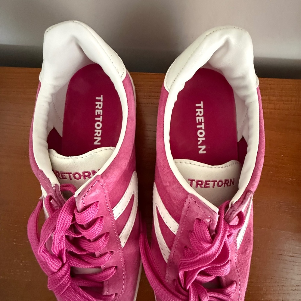 Tretorn Camden 3 Pink White Suede Sneakers Women's Size 7 - Picture 4 of 15